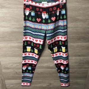 CowCow Womens Medium Christmas Tree Retro Leggings